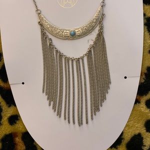 Turquoise and silver necklace